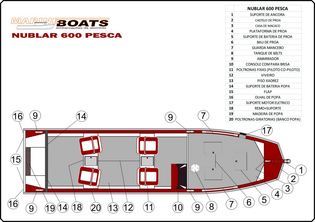 Nublar 600 CX Pesca prata e azul desenho